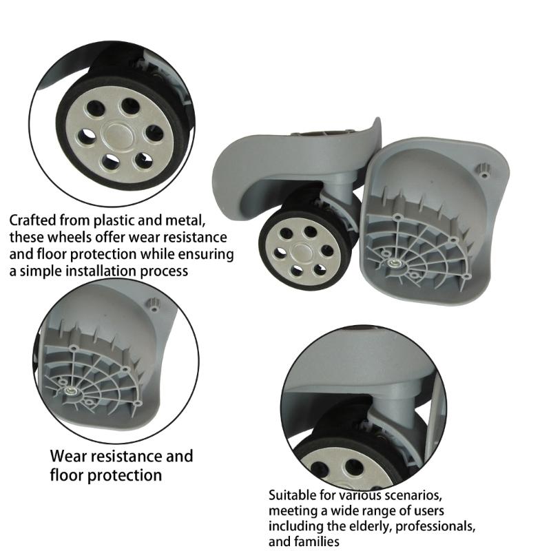 1 Pair A191 Replacement Luggage Wheels Repair Accessories Universal Luggage Wheel for Travel Suitcase Luggage