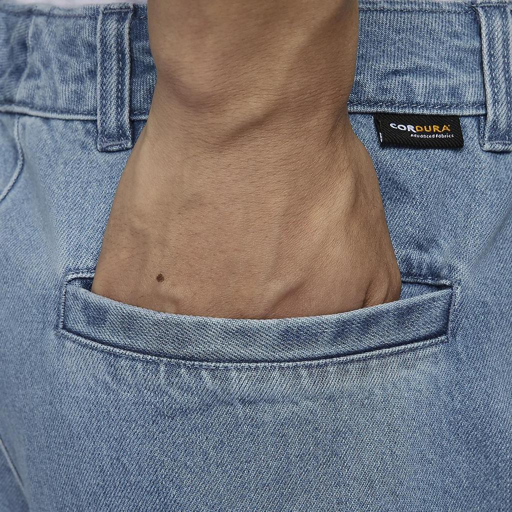 Nike SB Pantaloni in Denim Leggeri Resistenti Gamba Dritta Look Vintage Uomo Fondo Blu Ardesia Bianco FZ7008493