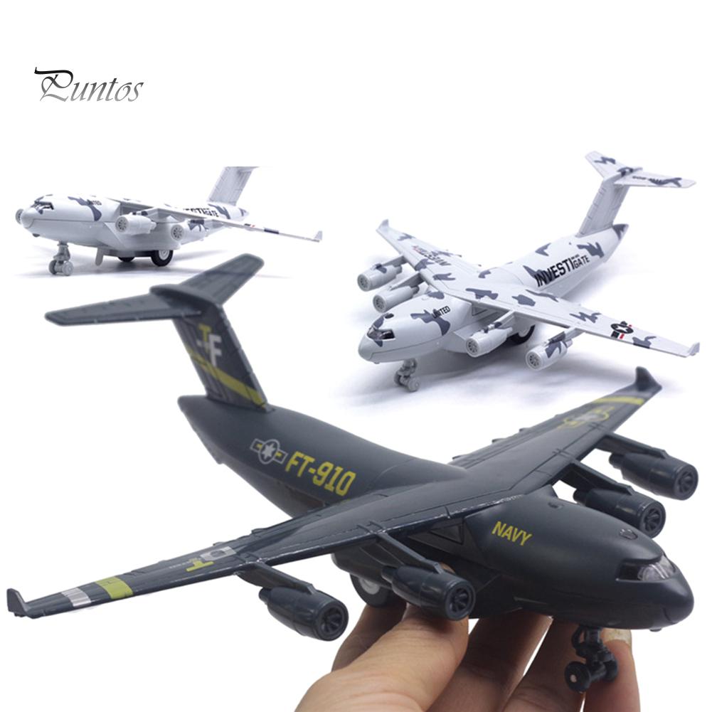 Puntos Education Toy Diecast C17 Transportní letadlo Zatahovací lehký model letadla