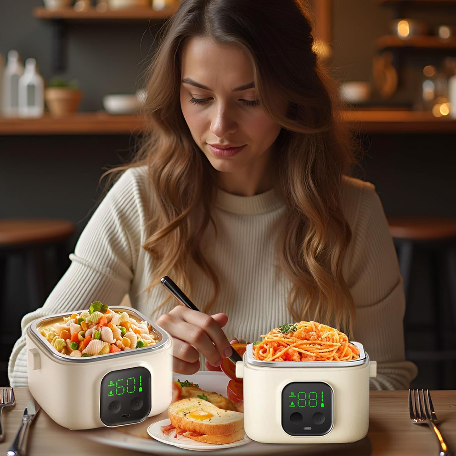 

Portable Electric Heated Lunch Box for Adults, 800ml Rechargeable Food Warmer, Ideal for Camping, Picnic, Office United States
