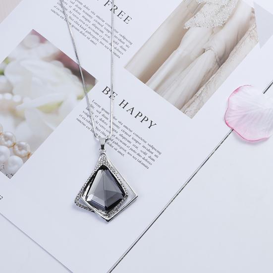 Women Diamond Pendant Long Sweater Chain Necklace Party Jewelry Gift