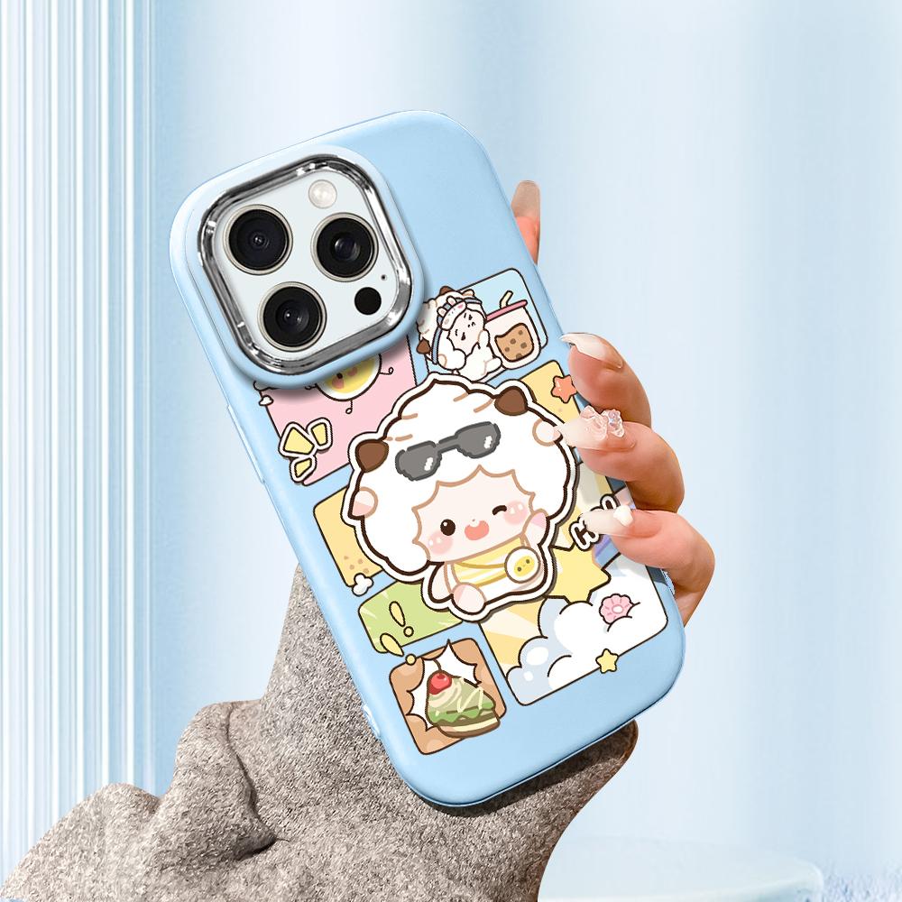 For iPhone 15 14 13 11ProMax 14 15 16 Samsung S25 S24 S23 S22 Redmi 10 13 14C Cartoon Black Cat Silver Edge Soft Liquid Silicone Protective Casing