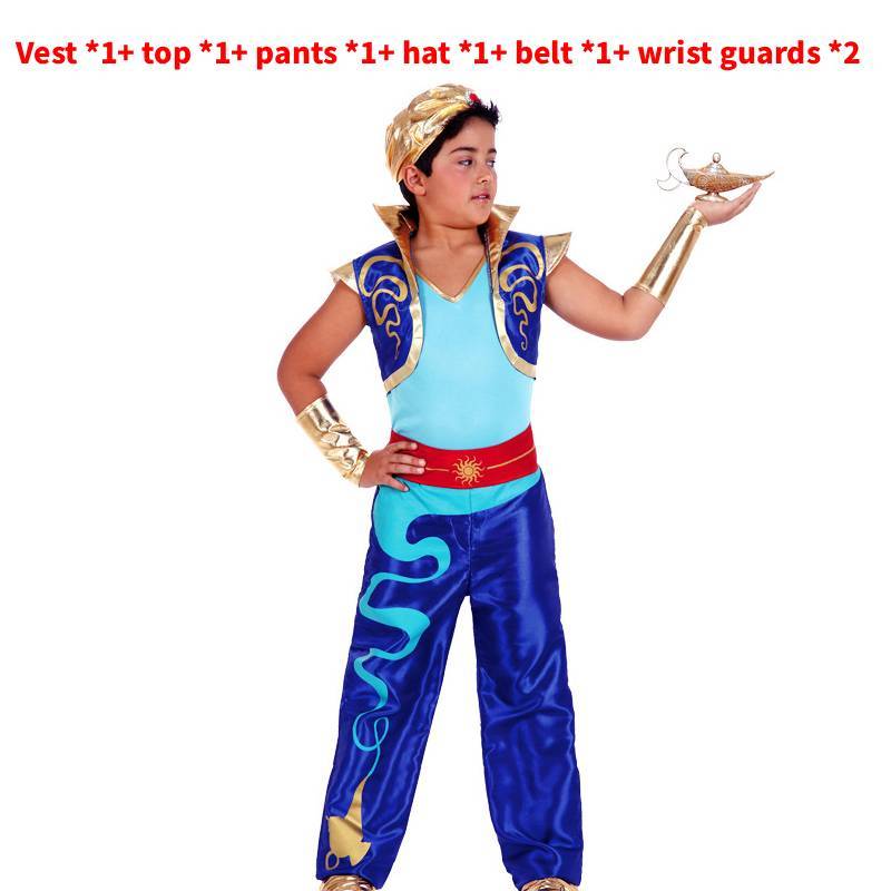 Halloweenský Cosplay Kostým Aladina a Kouzelné Lampy ze Směsi Polyesteru Pro Chlapce na Divadelní Představení