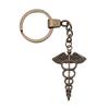 Medical Caduceus Star Charm Keychain Nurse Doctor Pendant Dinosaur Key Ring 30mm