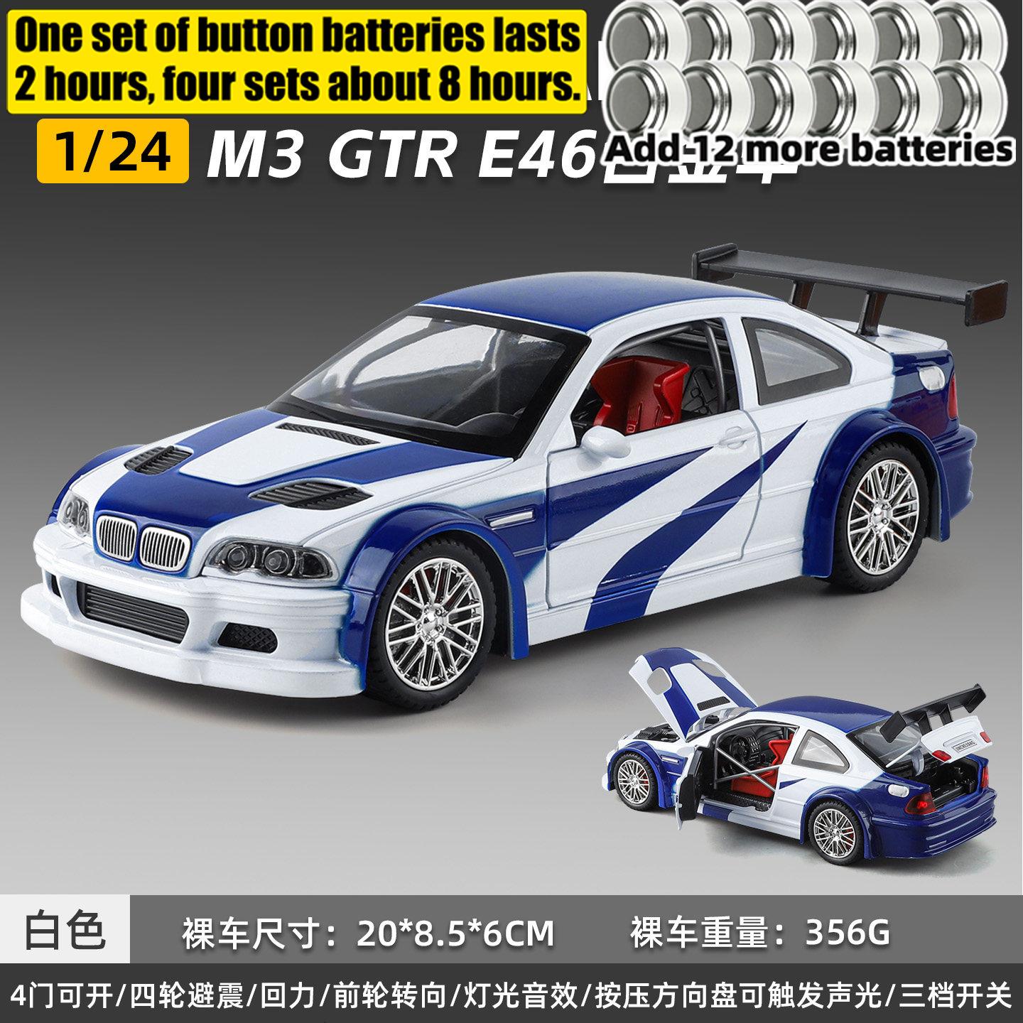 1:24 Bmw M3 Gtr E46 Legierung Druckguss Sammlerstück Klassisches GT Rennwagenmodell Zuhause Trendiges & Schreibtisch Ausstellungsstück Geburtstagsgeschenke
