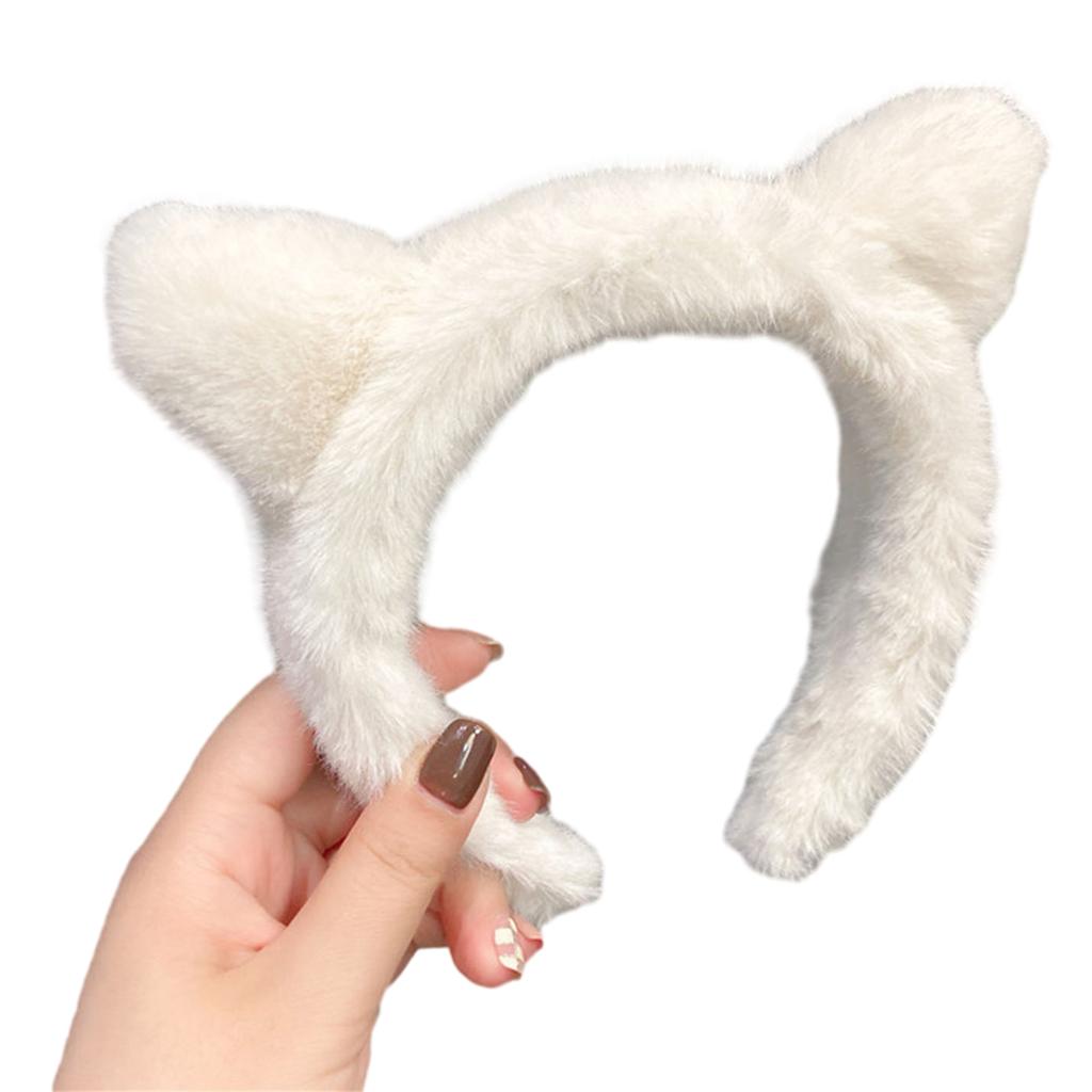 Wide Brim Cat Ear Hair Hoop Woman Casual Skincare Makeup Headband for Home Travel Carnivals Cosplay Hair Accessories