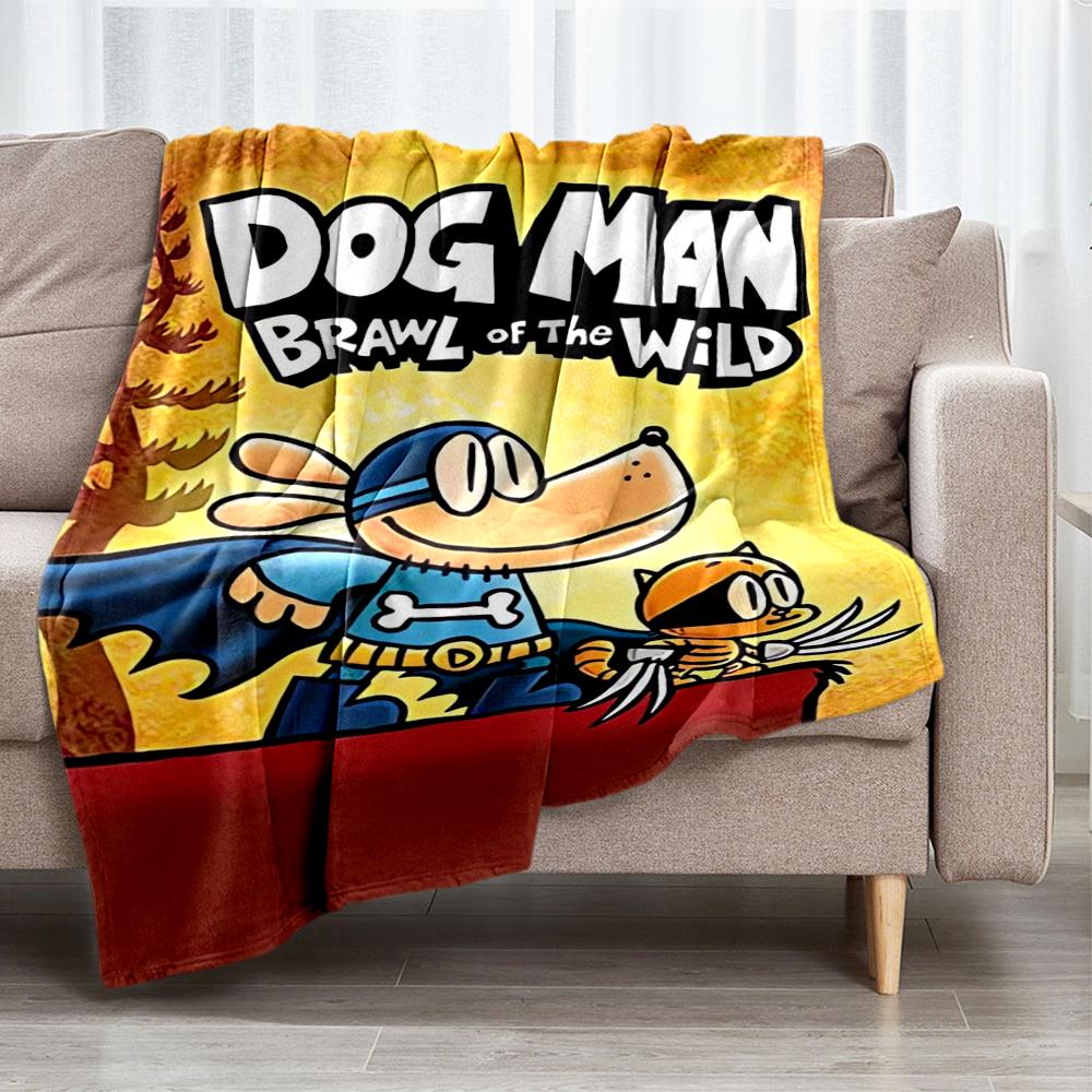 Dog Man Theme Printed Blanket - Perfect for Couch, Bed, Travel & Outdoor Use | Machine Washable, Cozy & Durable.
