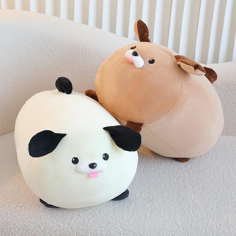 Cute Two-Color Dog Plush Pillow: Soft Animal Hug Cushion