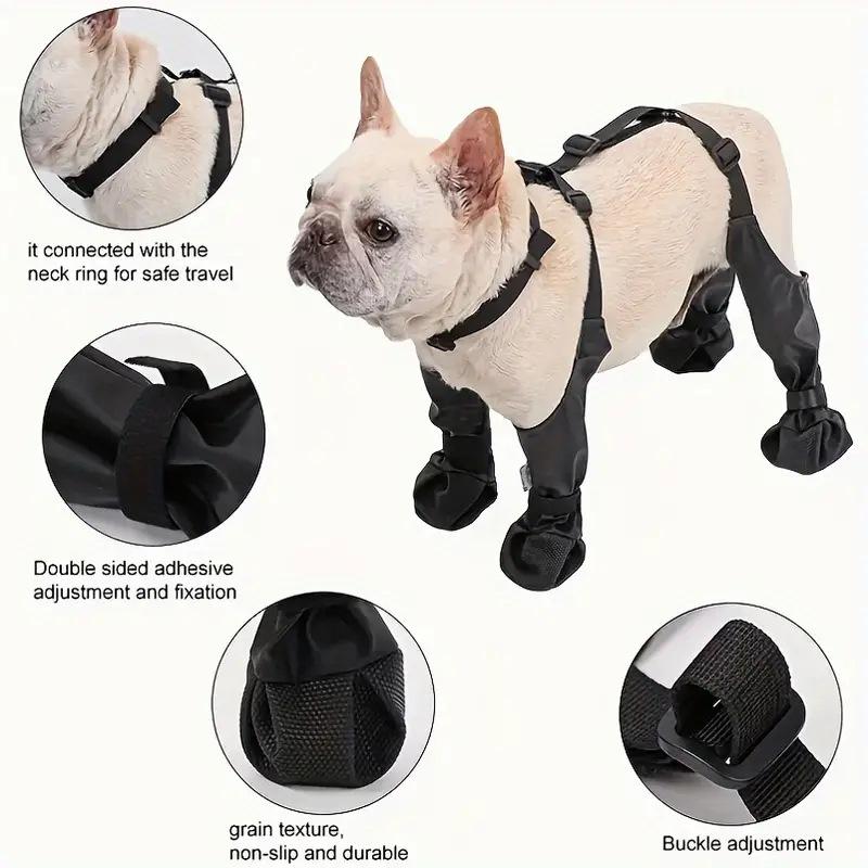 Dog Shoes Waterproof Adjustable Dog Boots Pet Breathbale Shoes Outdoor Anti-Slip Bulldog Shoes Pet Paws Protector Pet Supplies