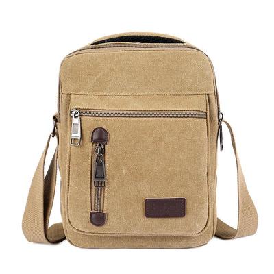 Men's Compact Canvas Crossbody Bag - Casual, Outdoor, Business, Travel Shoulder Bag