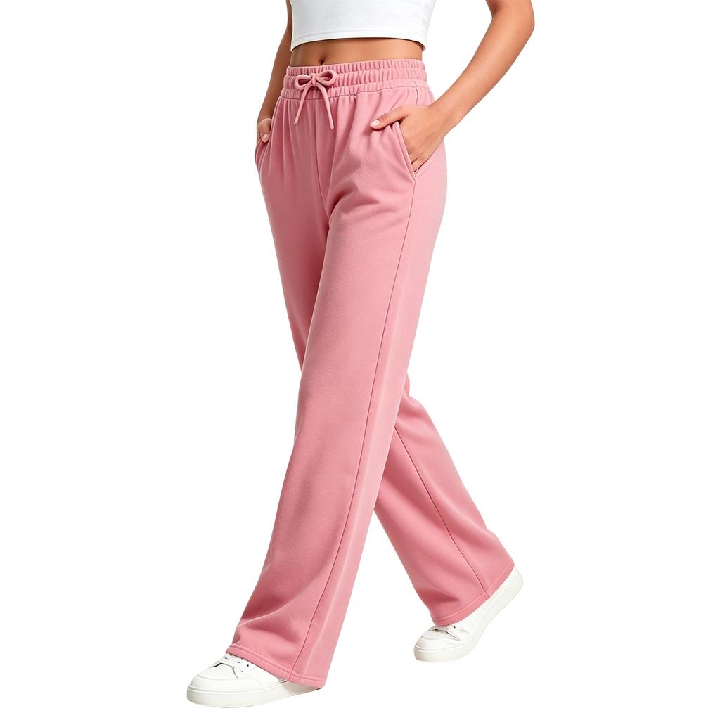 Women's -Lined Loose Fit Sweatpants with Drawstring Waist and Pockets for Daily Wear