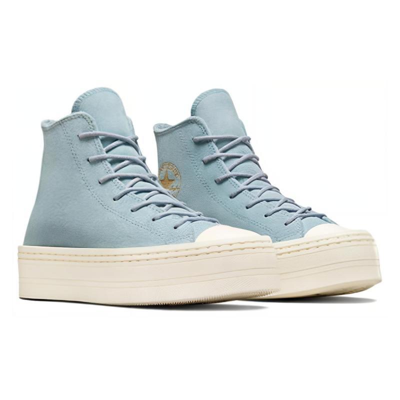 Converse Chuck Taylor All Star Suede Leather Warm and Wear-Resistant High-Top Sneakers for Women In Cacao Blue