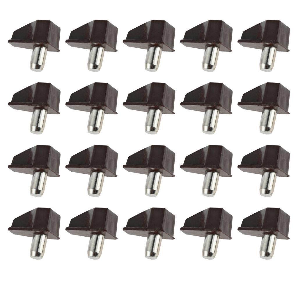 20Pcs 5mm Kitchen Cabinet Shelf Studs Pegs with Metal Pin Shelves Support Seperator Fixed Cupboard Wood Furniture Bracket Holder