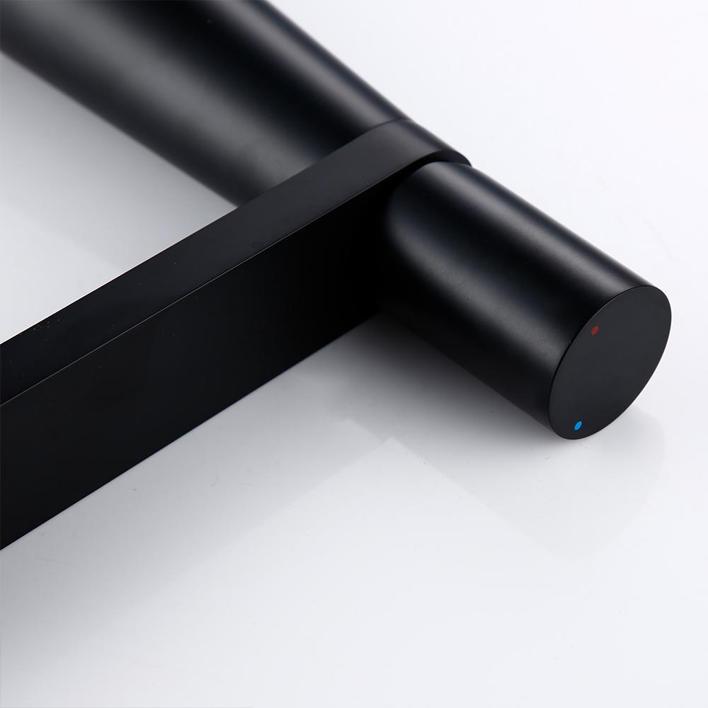 Bathroom Faucets Black Brass Single Hole Single Handle 360 Degree Rotation Deck Mounted Basin Hot And Cold Water Sink