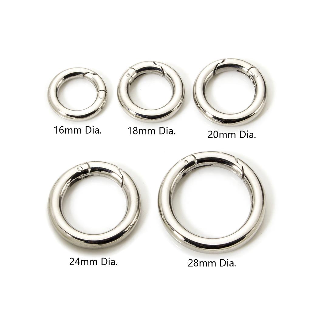 1 Piece 304 Stainless Steel Bolt Spring Ring Clasps Round Silver Color Polished Jump Rings DIY Necklace Bracelet Jewelry Making