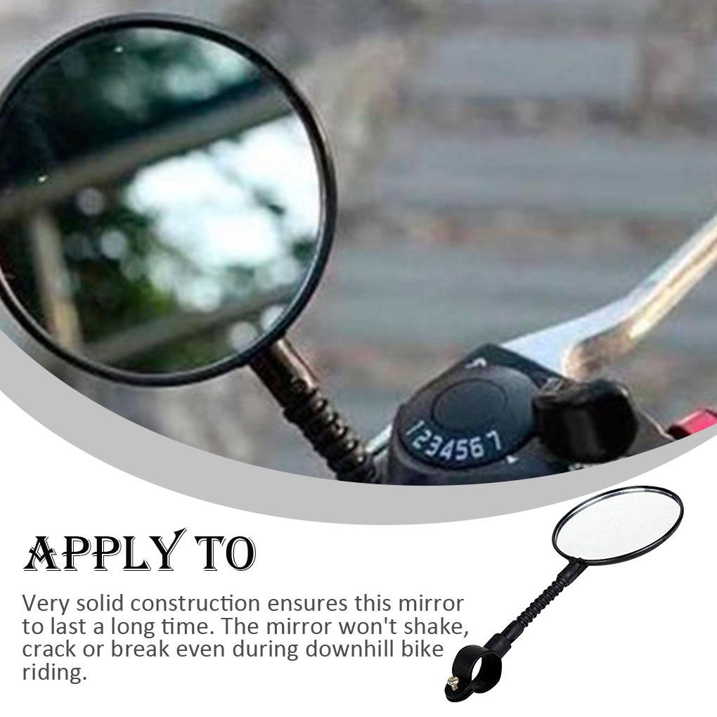 Bike Rearview Mirror Mountain Bicycle Handlebar Wide Angle Wear-resistant Rear Back View Mirror Improving Riding Safety