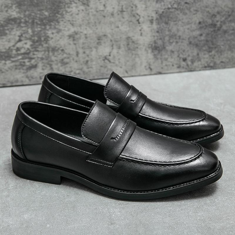 

Мужская обувь Четыре сезона Повседневная кожаная обувь Модная мужская деловая обувь Тренд Британский стиль Свадебная обувь Маленькая кожаная обувь 37 чёрный