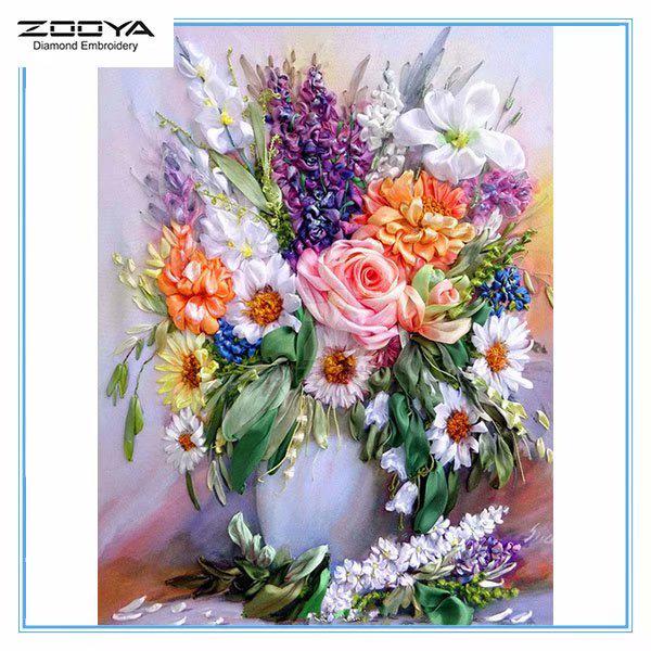 

ZOOYA DIY 3D Алмазная вышивка Крестиком Главная Декор Цветок