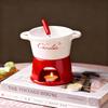 Taza para Fondue de Chocolate para Derretir Cerámica Olla Calentadora de Mantequilla Suministros para Derretir Chocolate con Tenedor para Cocina