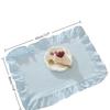 Set di tovagliette a righe rosa e blu con volant Carina Decorazione da Tavola per Cucina Sala da Pranzo Festa per la Colazione Napin
