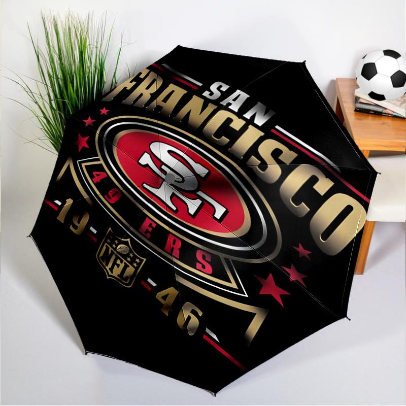 Vintage 49ers Football Umbrella 8-Frame for Travel, Camping, Casual Lightweight Portable Umbrella, Essential for Every Family Holidays Gift