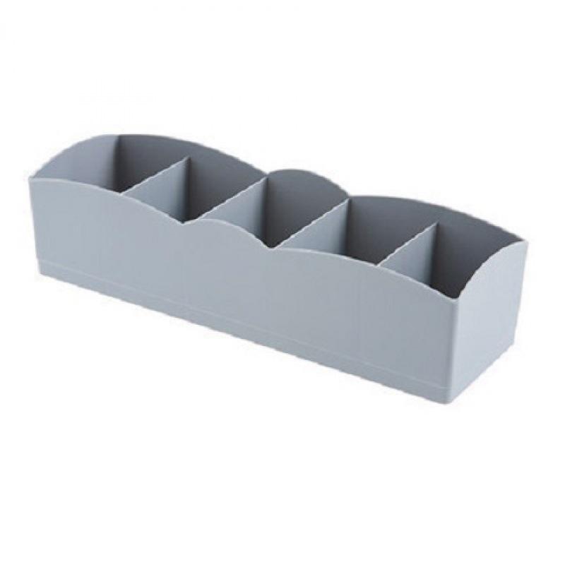

1 Pcs 5 Grids Underwear Socks Storage Box Plastic Drawer Closet Organize Sorting Box Divider Desk Accessories Storage Basket білий