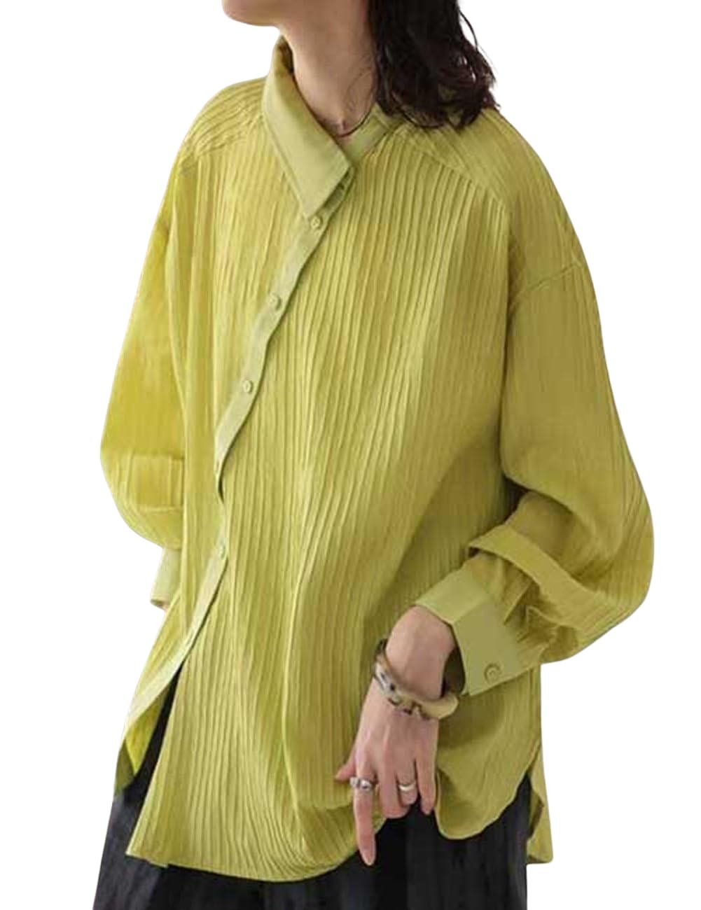 

antiqua Asymmetrical One Size Lime Yellow Women s Shirt, PK-01264, 46,