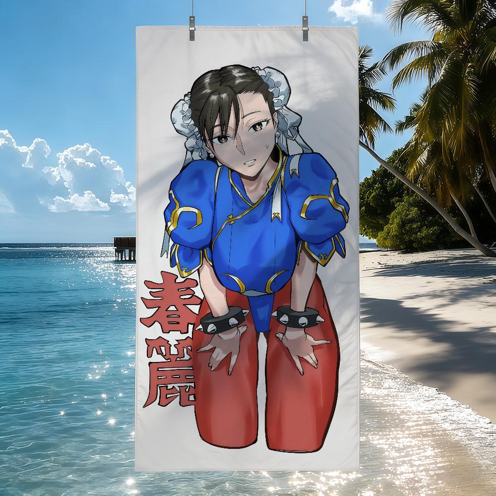 Classic Game S-Street F-Fighter-Chunli Towel Quick Drying Beach Towels Are Suitable For Swimming Pools Camping Yoga And The Gym