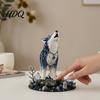DIY Perlen-Set Materialpaket 3D Mythischer Wald Serie Komplette Bastelpackung für Anfänger mit Hochwertigen Acryl- und Glasperlen Glanzperlen Katze Fuchs Wolf Krähe