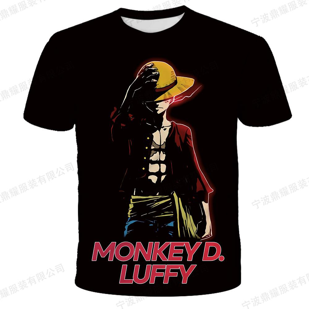 One Piece Gear 5 Nika Luffy 3D Full Print T-shirt Boys Girls Purple Lightning Anime Casual Children Short Sleeve Tops
