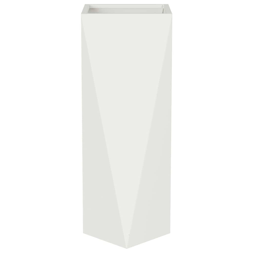 Plant Pot White 30 X 30 X 75 Cm Steel