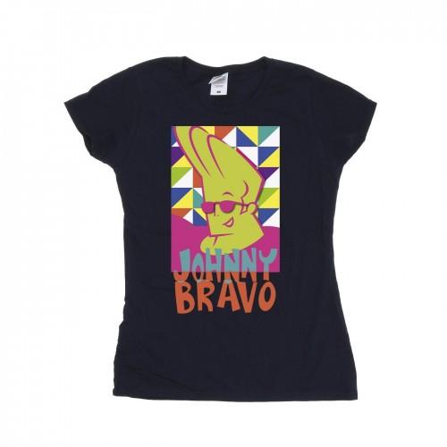 

Johnny Bravo Womens/Ladies Multi Triangles Pop Art Cotton T-Shirt білий