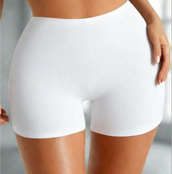 Women's No-Roll Boxer Briefs: Solid Color, Anti-Exposure, Two-in-One Safety Shorts.