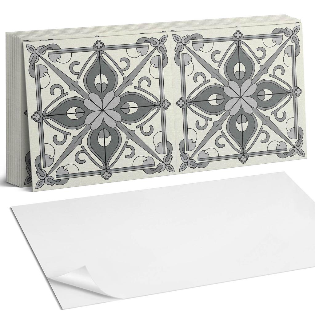 Self-Adhesive Vinyl Tiles for a Teenager's Room Floral Pattern with Symmetry 10x40x20 cm