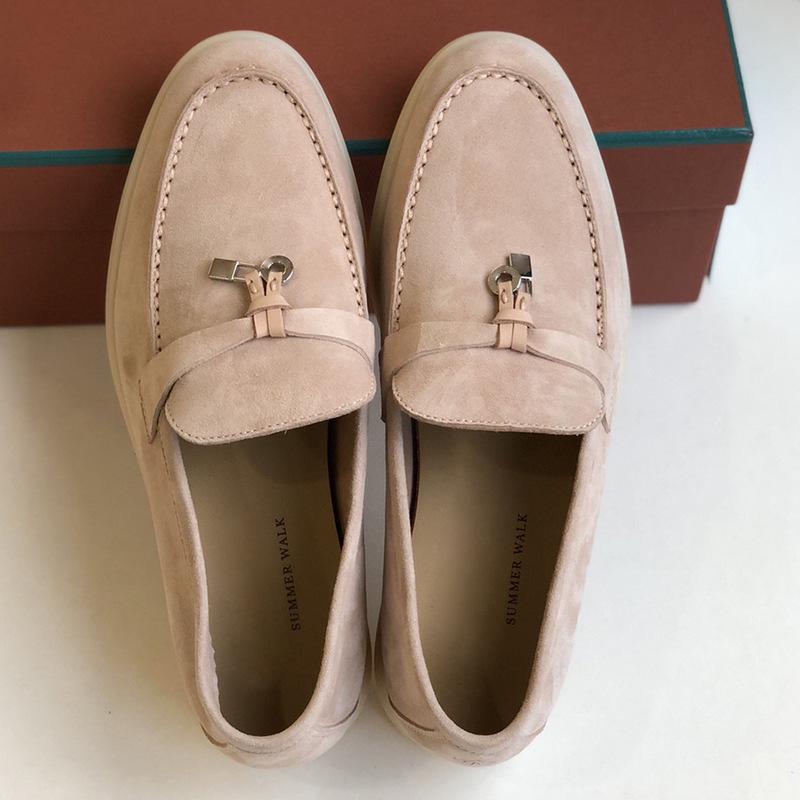 Europeiska & Amerikanska Mockasiner i Kohud - Mjuk Sula Brittisk Stil Slip-on Dam Casual Skor