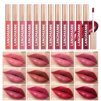Zwölf-Farben Matter Flüssiger Lippenstift Samt Wasserdicht 6er-Pack Lippenstift-Set Geeignet für Geschenkgeschenke