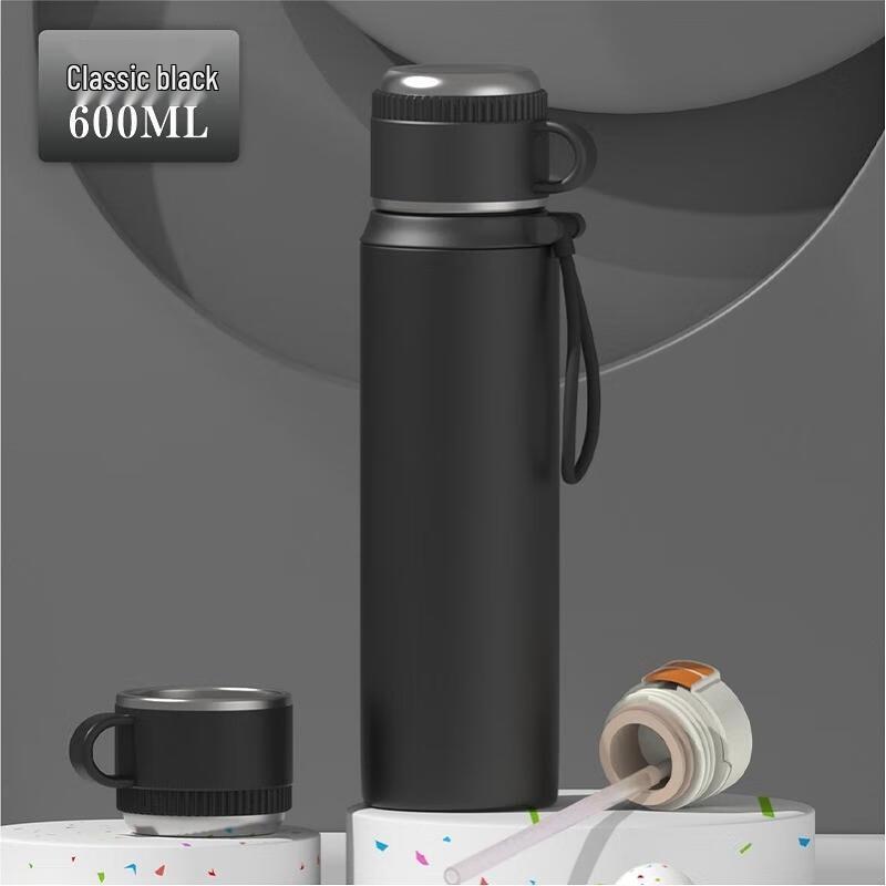 ZETAI 600ml Insulated Stainless Steel Water Bottle with Tea Infuser and Handle