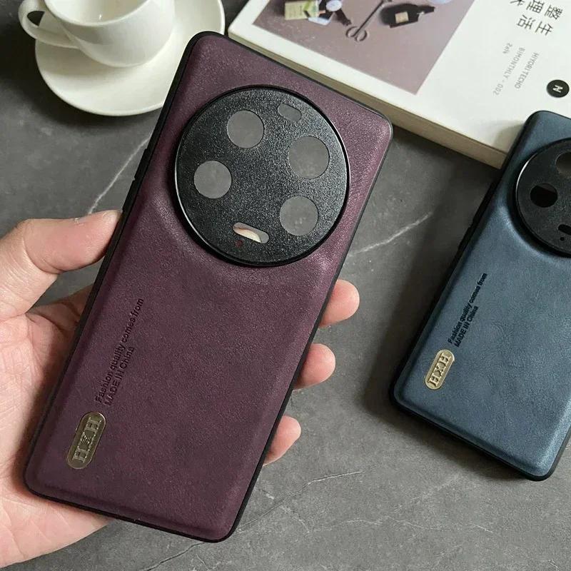Magnetic for Xiaomi Mi 14T 14 13T 13 12T Pro Ultra Redmi Turbo 3 K70 Note 12S 12 POCO F5 Case Leather Matte Camera Protect Cover