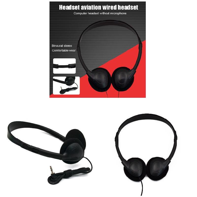 Head-mounted Computer Headset No Microphone Gaming Headset Noise Canceling Sports MP3 Earphone Wired Stereo Headset Universal
