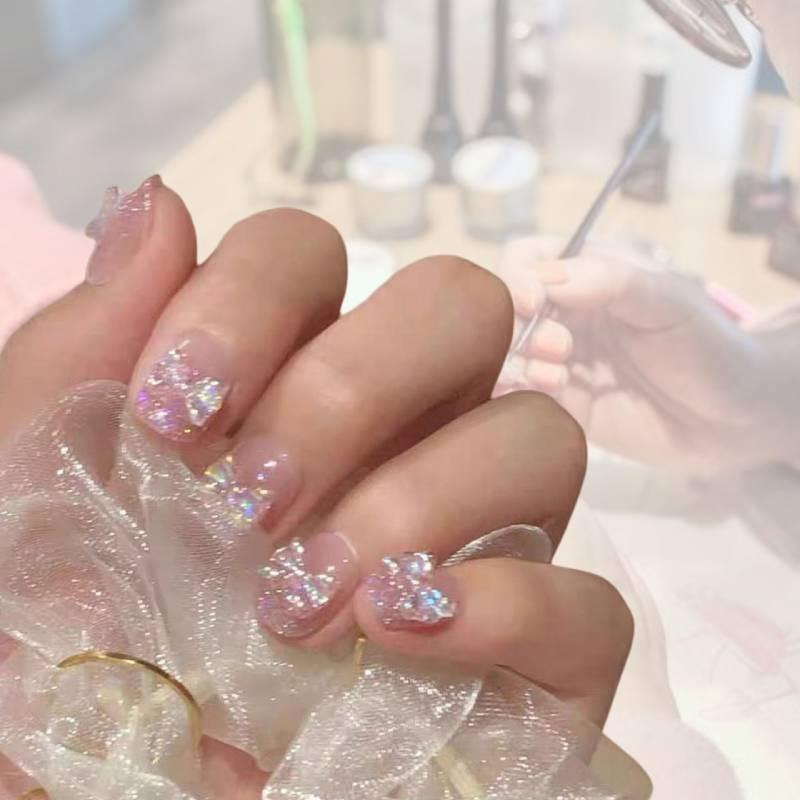 Nail Art Wearable Lovely Nail Removable Glittering Butterfly Bow Fashion Super
