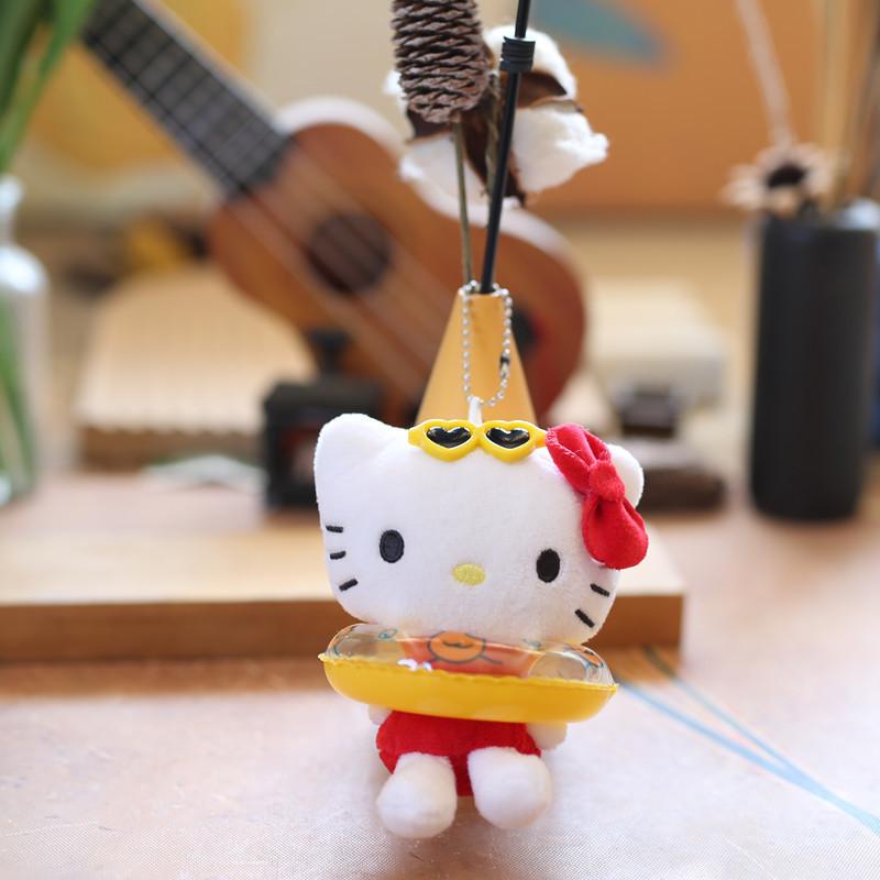 

Adorable Sanrio Kuromi Plush Toy With Cute Swim Ring And Keychain Accessory Cat