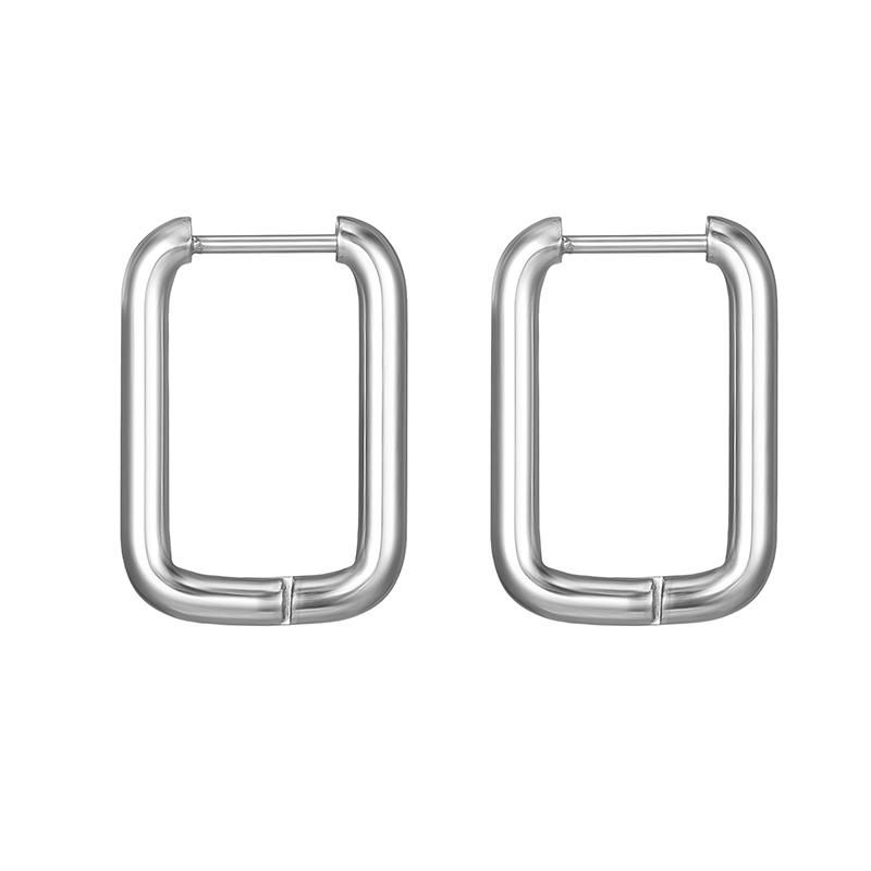 Glossy Stainless Steel Hoop Earrings For Women Men Hip Hop Steapunk Round Oval Heart Black Gold Silver Color Huggie Jewelry Gift