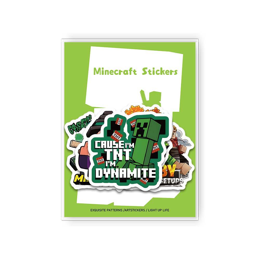 59 Minecraft Character Stickers - Pixel Steve Waterproof Planner Decorations
