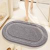 Oval Bathroom Rug, Microfiber Soft Highly Absorbent Bath Rug, Non-Slip Plush Fluffy Door Mat for Shower Bathtub Sink Entrance