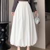 Women's High-Waist Bloom Silhouette Slim-Fit Midi/Maxi Skirt - Spring/Summer Puffy Umbrella Flowy Half Skirt