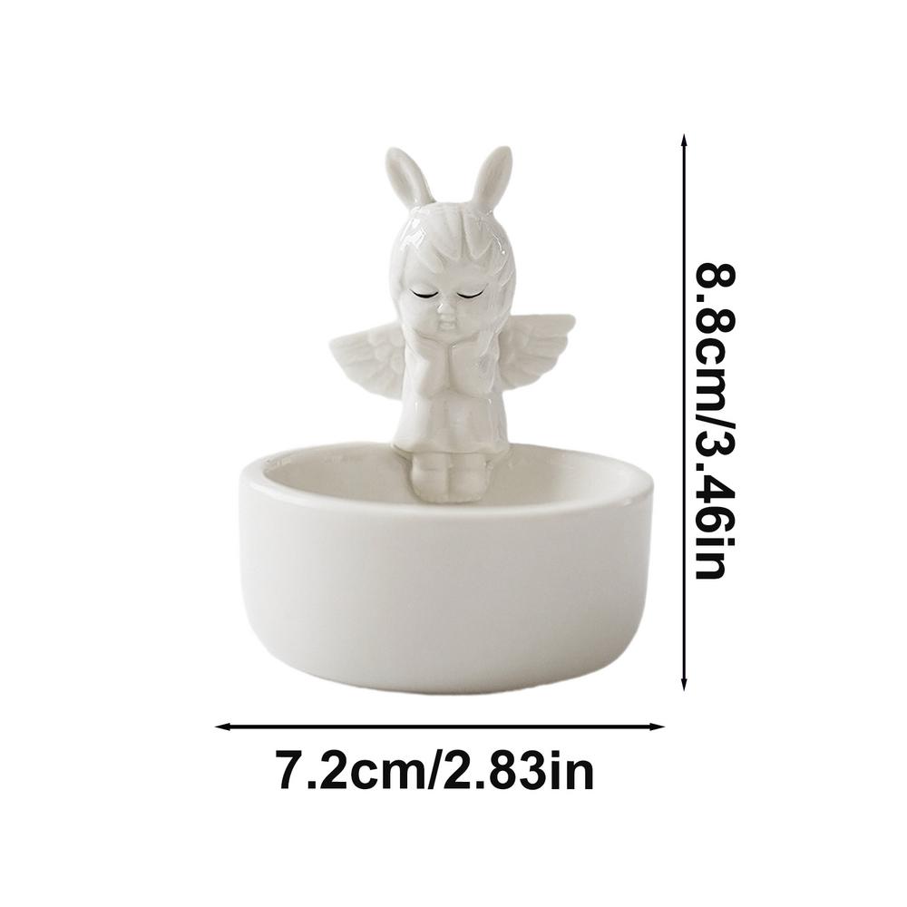 Tealight Holders Ornaments Ceramic Romantic Angel Modeling Candle Holder Tea Light Holders Creative Resin Sculpture Candle Stick