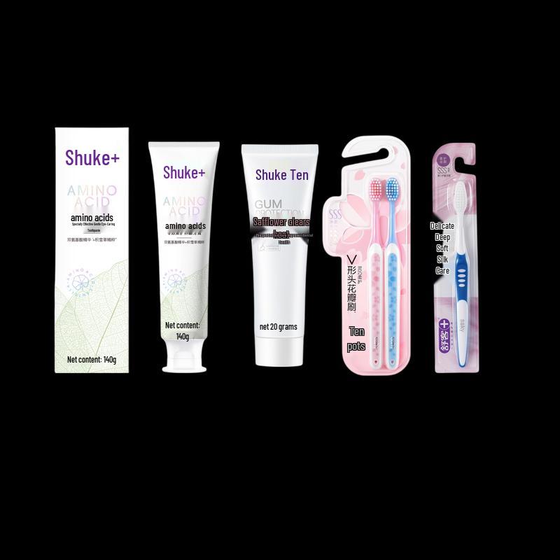 Shuke Dual-Effect Gum Care Toothpaste & Toothbrush Set
