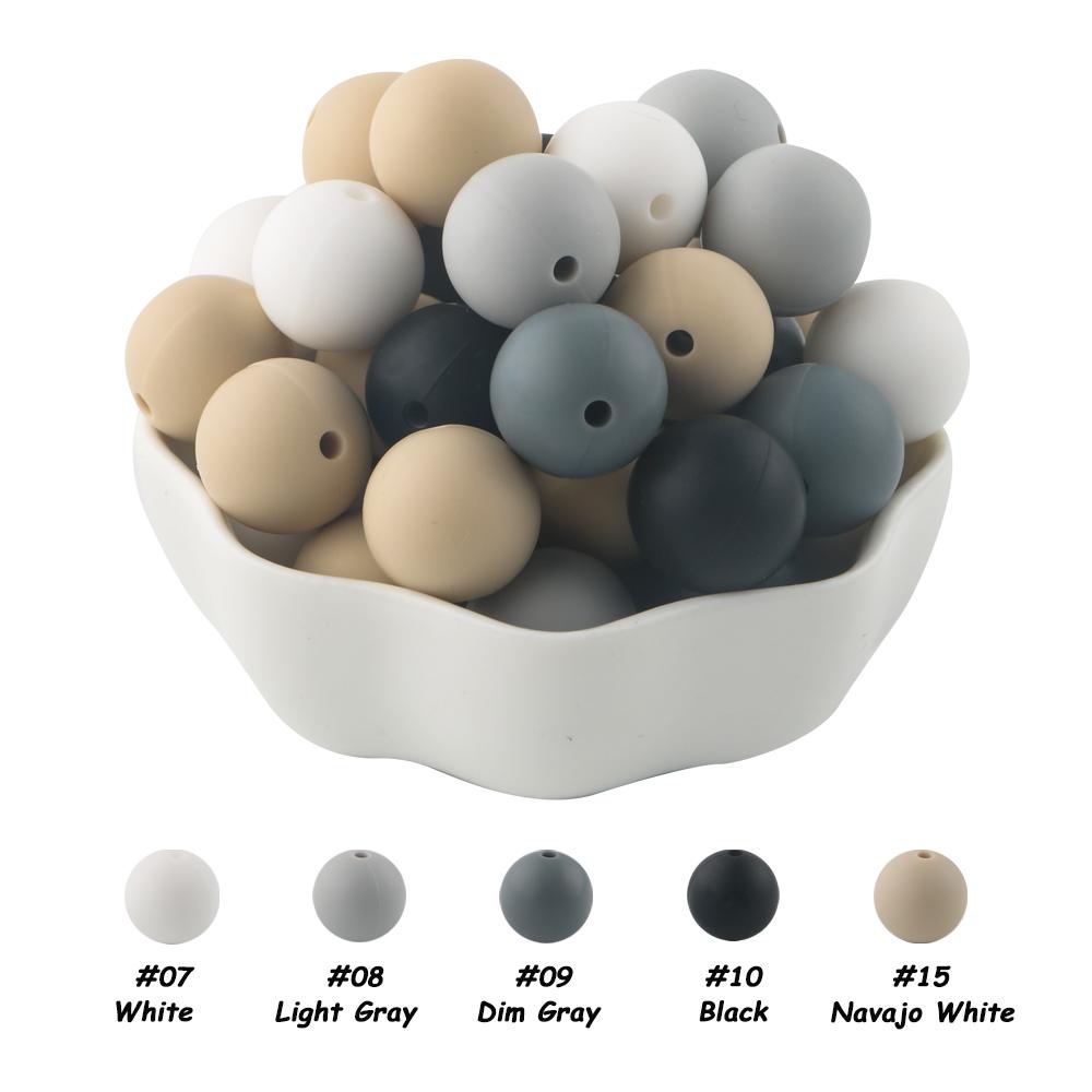 Kovict 19mm 20pcs/lot Round Silicone Beads For Silicone Jewelry Making Necklace Bracelets Keychain Jewelry Handmade Accessories 20pcs x 19mm