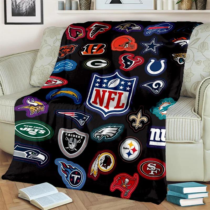 Coperta 3D NFL Segno Football Americano Rugby, Morbida Coperta Plaid per Casa Camera da Letto Letto Divano Picnic Viaggio Ufficio Coperta per Bambini