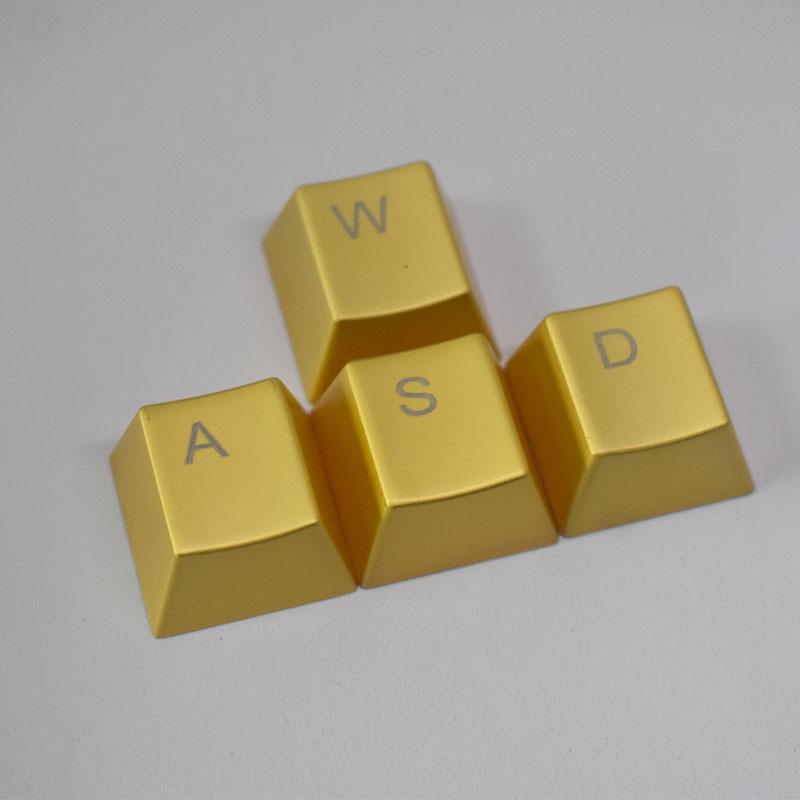 Luxury Electroplated Laser Custom Metal WASD Keycaps for Mechanical Keyboards